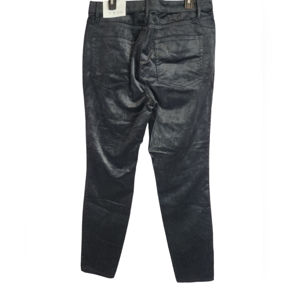 LOFT Curvy High Waist Skinny Velvet Pants Black, size 12 - Picture 2 of 11